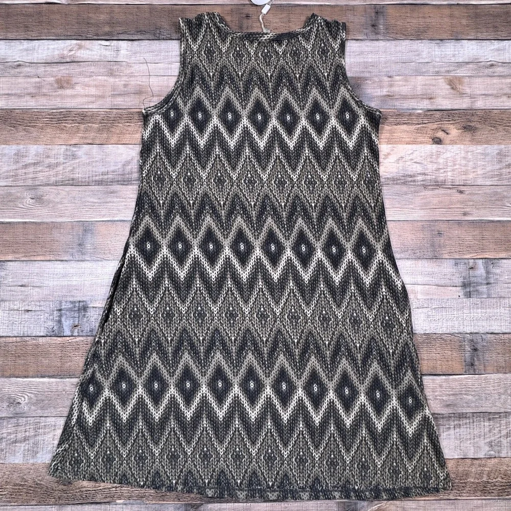 Spense Womens‎ Sleeveless Geometric Chevron Diamond Print Shift Dress Brown 12